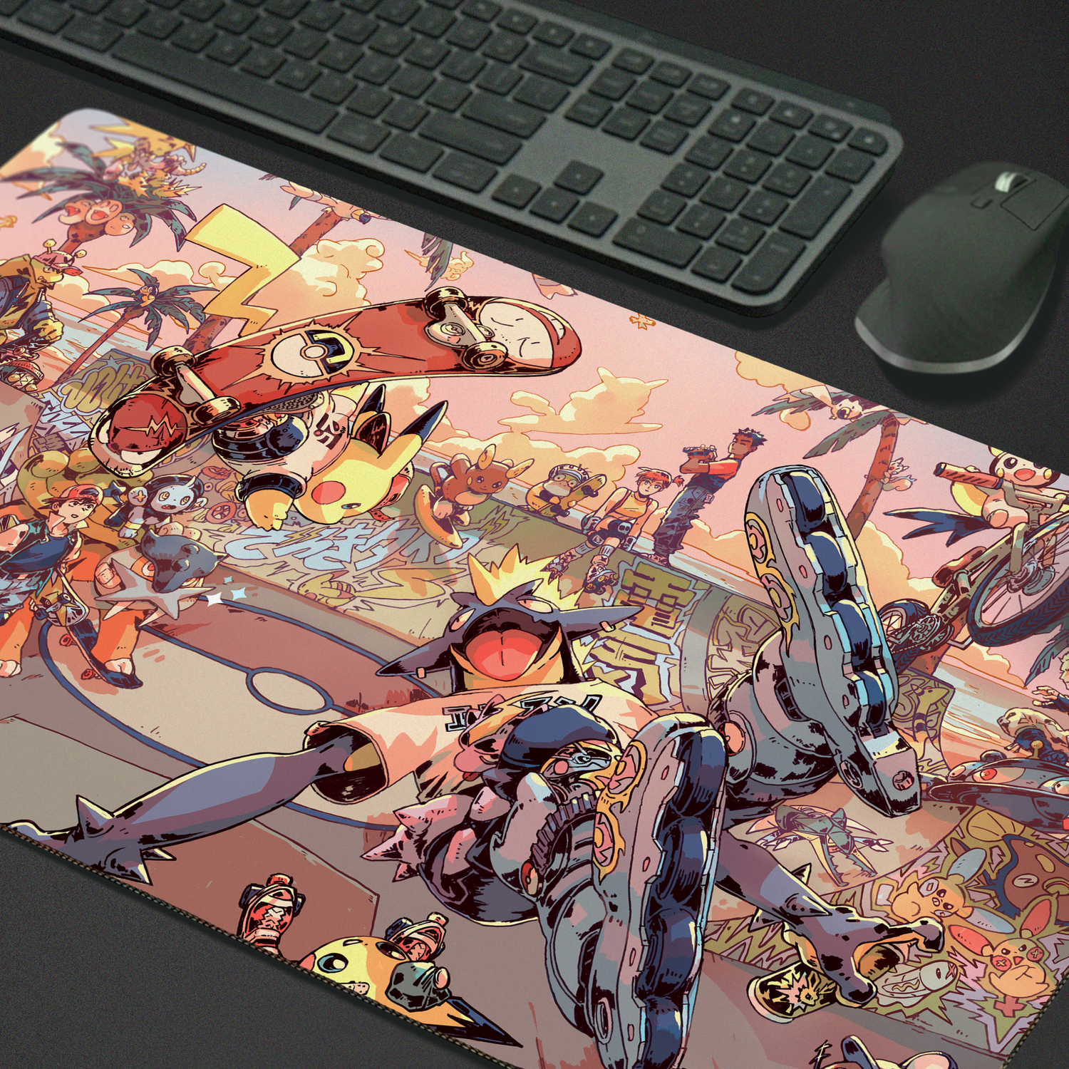 Skating Pikachu Playmat — brycekhodraws.com
